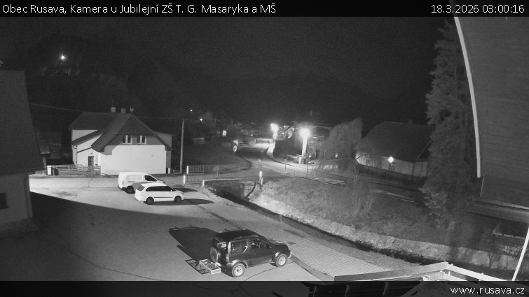 Obec Rusava - Kamera u Jubilejní ZŠ T. G. Masaryka a MŠ - 18.3.2026 v 03:00