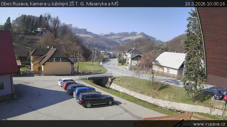Obec Rusava - Kamera u Jubilejní ZŠ T. G. Masaryka a MŠ - 18.3.2026 v 10:00