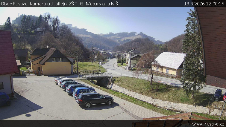 Obec Rusava - Kamera u Jubilejní ZŠ T. G. Masaryka a MŠ - 18.3.2026 v 12:00