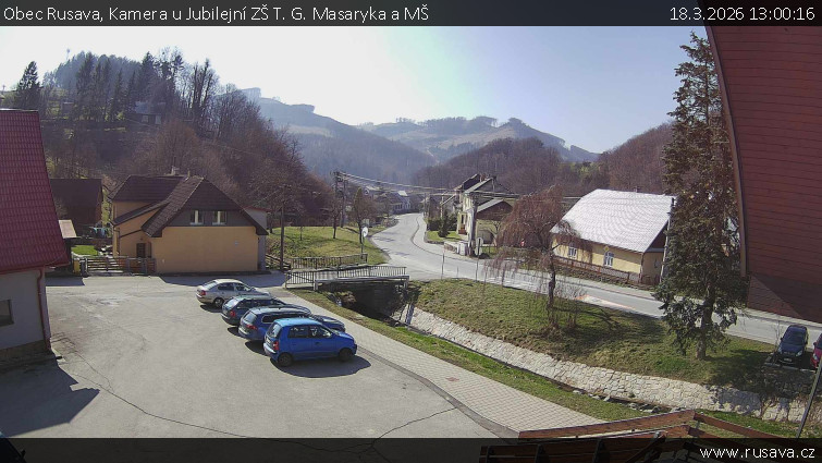 Obec Rusava - Kamera u Jubilejní ZŠ T. G. Masaryka a MŠ - 18.3.2026 v 13:00