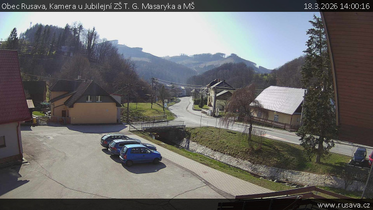 Obec Rusava - Kamera u Jubilejní ZŠ T. G. Masaryka a MŠ - 18.3.2026 v 14:00