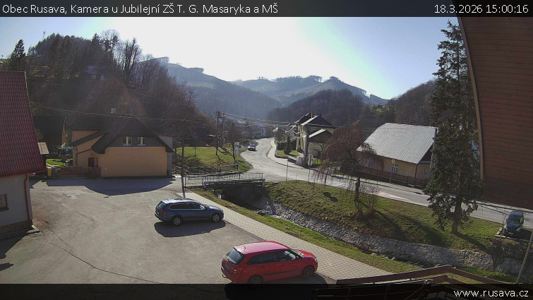 Obec Rusava - Kamera u Jubilejní ZŠ T. G. Masaryka a MŠ - 18.3.2026 v 15:00