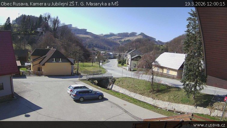 Obec Rusava - Kamera u Jubilejní ZŠ T. G. Masaryka a MŠ - 19.3.2026 v 12:00