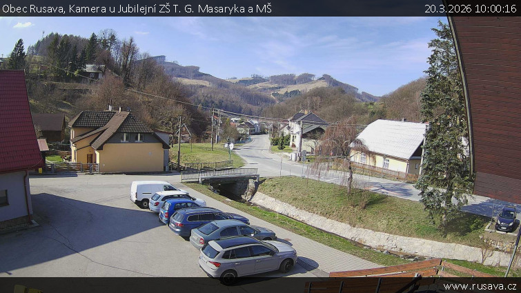 Obec Rusava - Kamera u Jubilejní ZŠ T. G. Masaryka a MŠ - 20.3.2026 v 10:00