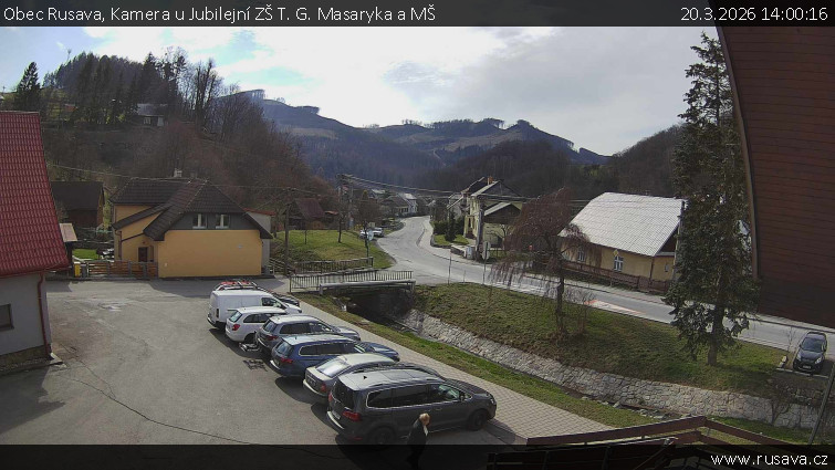 Obec Rusava - Kamera u Jubilejní ZŠ T. G. Masaryka a MŠ - 20.3.2026 v 14:00