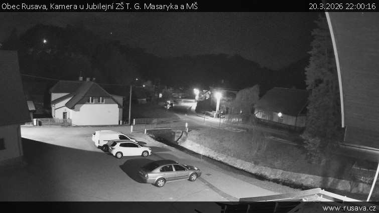 Obec Rusava - Kamera u Jubilejní ZŠ T. G. Masaryka a MŠ - 20.3.2026 v 22:00