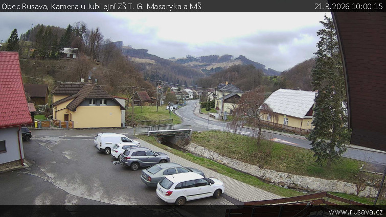 Obec Rusava - Kamera u Jubilejní ZŠ T. G. Masaryka a MŠ - 21.3.2026 v 10:00
