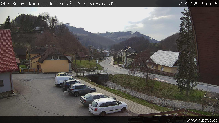 Obec Rusava - Kamera u Jubilejní ZŠ T. G. Masaryka a MŠ - 21.3.2026 v 16:00