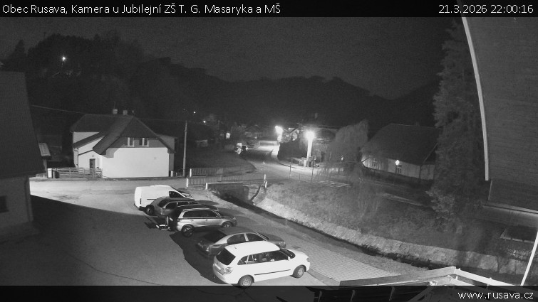 Obec Rusava - Kamera u Jubilejní ZŠ T. G. Masaryka a MŠ - 21.3.2026 v 22:00