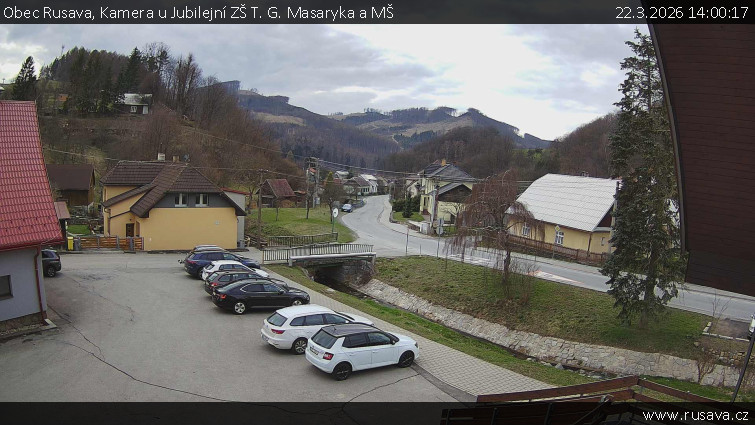 Obec Rusava - Kamera u Jubilejní ZŠ T. G. Masaryka a MŠ - 22.3.2026 v 14:00