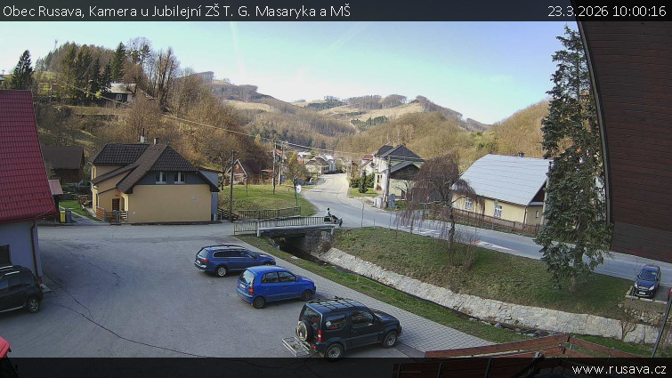 Obec Rusava - Kamera u Jubilejní ZŠ T. G. Masaryka a MŠ - 23.3.2026 v 10:00
