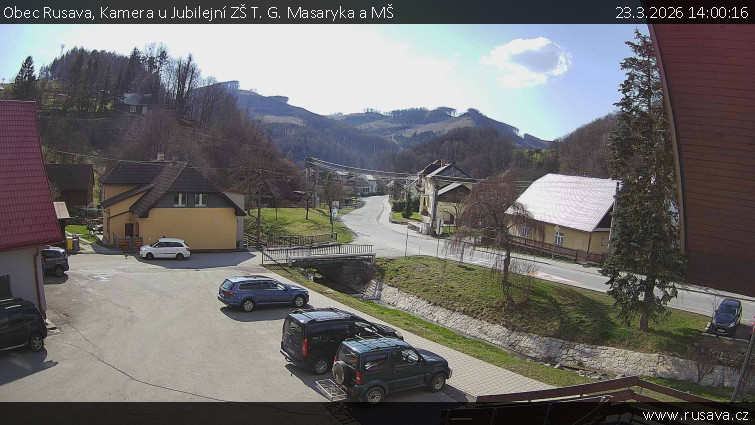Obec Rusava - Kamera u Jubilejní ZŠ T. G. Masaryka a MŠ - 23.3.2026 v 14:00