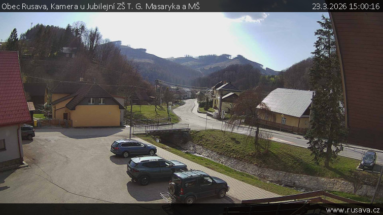Obec Rusava - Kamera u Jubilejní ZŠ T. G. Masaryka a MŠ - 23.3.2026 v 15:00