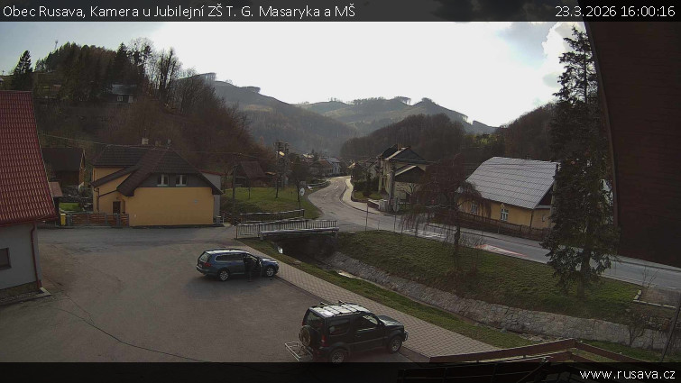 Obec Rusava - Kamera u Jubilejní ZŠ T. G. Masaryka a MŠ - 23.3.2026 v 16:00