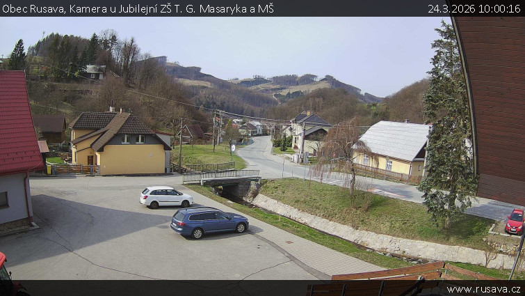 Obec Rusava - Kamera u Jubilejní ZŠ T. G. Masaryka a MŠ - 24.3.2026 v 10:00
