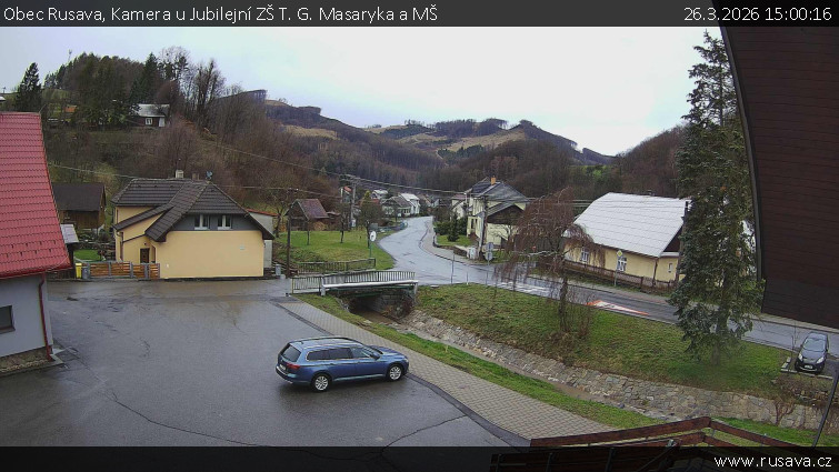 Obec Rusava - Kamera u Jubilejní ZŠ T. G. Masaryka a MŠ - 26.3.2026 v 15:00