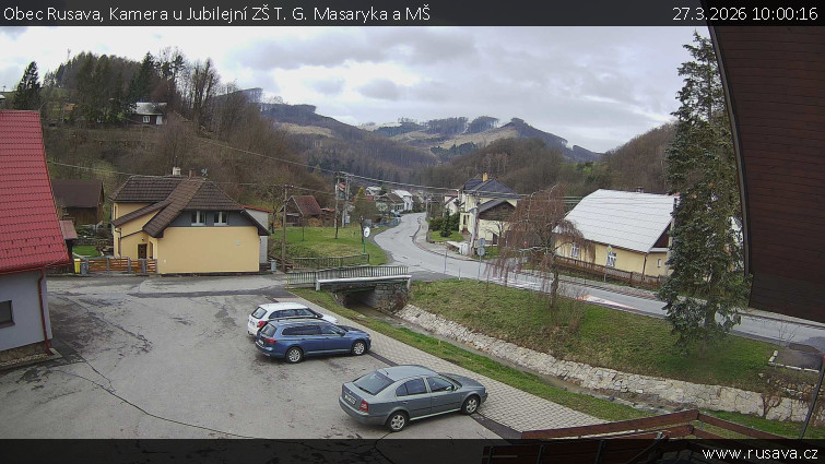 Obec Rusava - Kamera u Jubilejní ZŠ T. G. Masaryka a MŠ - 27.3.2026 v 10:00