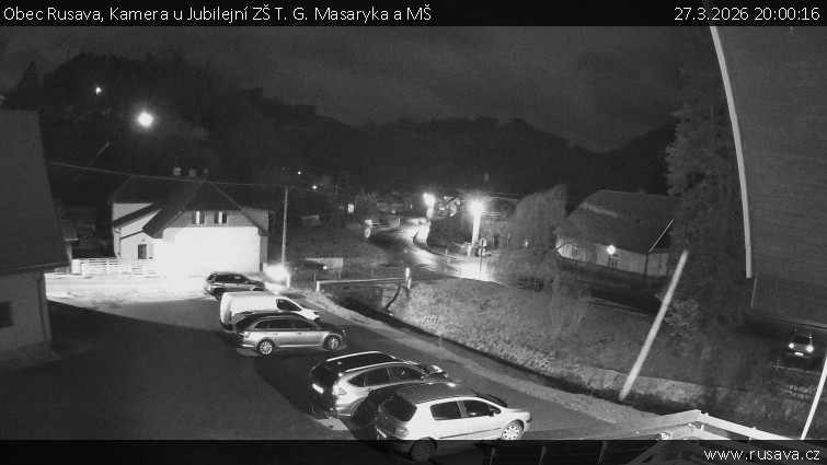Obec Rusava - Kamera u Jubilejní ZŠ T. G. Masaryka a MŠ - 27.3.2026 v 20:00