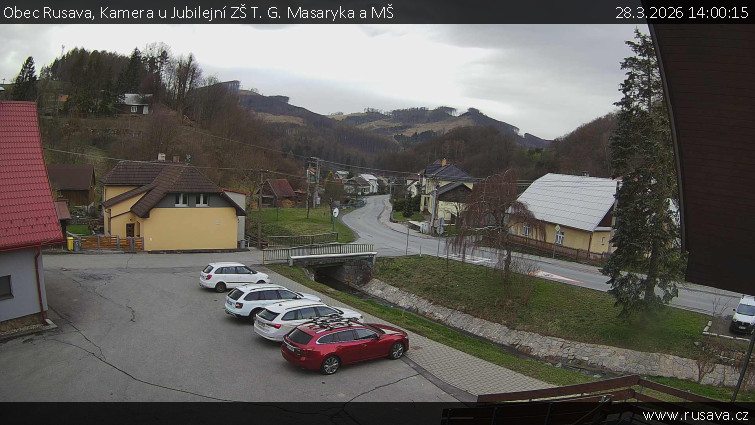 Obec Rusava - Kamera u Jubilejní ZŠ T. G. Masaryka a MŠ - 28.3.2026 v 14:00