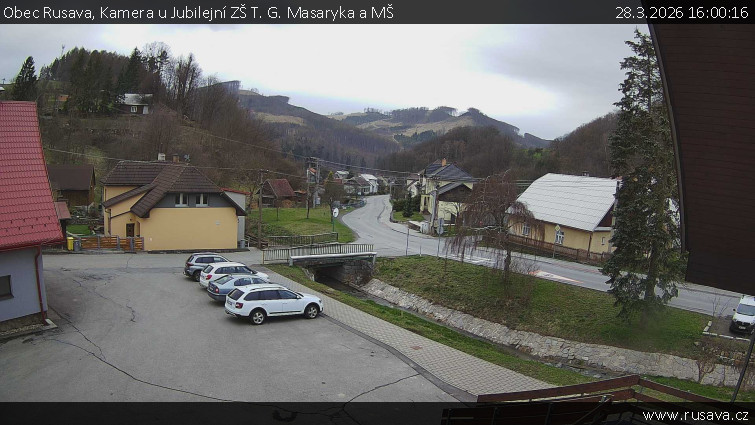 Obec Rusava - Kamera u Jubilejní ZŠ T. G. Masaryka a MŠ - 28.3.2026 v 16:00