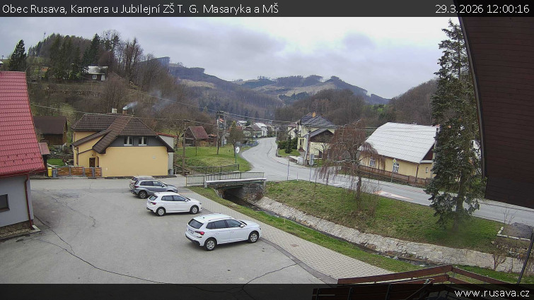 Obec Rusava - Kamera u Jubilejní ZŠ T. G. Masaryka a MŠ - 29.3.2026 v 12:00