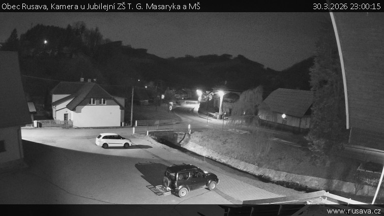 Obec Rusava - Kamera u Jubilejní ZŠ T. G. Masaryka a MŠ - 30.3.2026 v 23:00