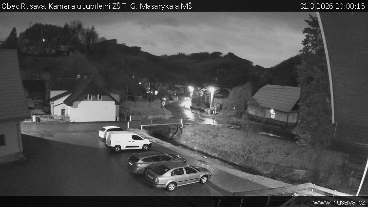 Obec Rusava - Kamera u Jubilejní ZŠ T. G. Masaryka a MŠ - 31.3.2026 v 20:00