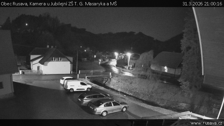 Obec Rusava - Kamera u Jubilejní ZŠ T. G. Masaryka a MŠ - 31.3.2026 v 21:00