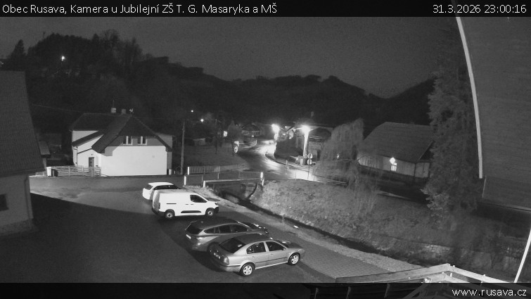 Obec Rusava - Kamera u Jubilejní ZŠ T. G. Masaryka a MŠ - 31.3.2026 v 23:00
