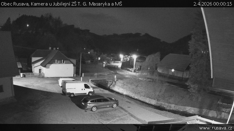 Obec Rusava - Kamera u Jubilejní ZŠ T. G. Masaryka a MŠ - 2.4.2026 v 00:00