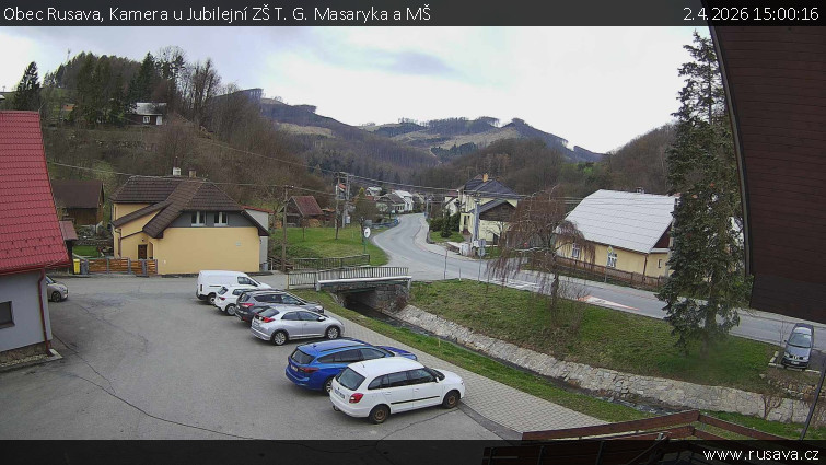 Obec Rusava - Kamera u Jubilejní ZŠ T. G. Masaryka a MŠ - 2.4.2026 v 15:00