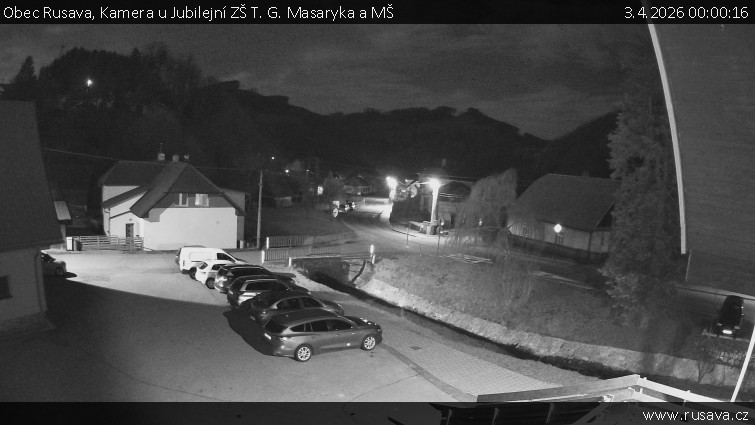 Obec Rusava - Kamera u Jubilejní ZŠ T. G. Masaryka a MŠ - 3.4.2026 v 00:00
