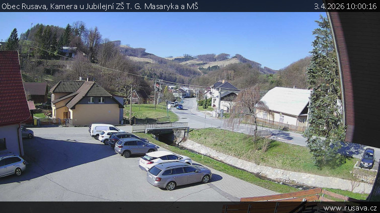 Obec Rusava - Kamera u Jubilejní ZŠ T. G. Masaryka a MŠ - 3.4.2026 v 10:00
