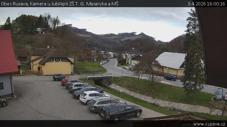 Obec Rusava - Kamera u Jubilejní ZŠ T. G. Masaryka a MŠ - 3.4.2026 v 16:00