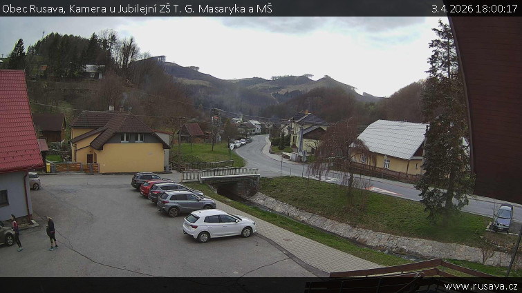 Obec Rusava - Kamera u Jubilejní ZŠ T. G. Masaryka a MŠ - 3.4.2026 v 18:00