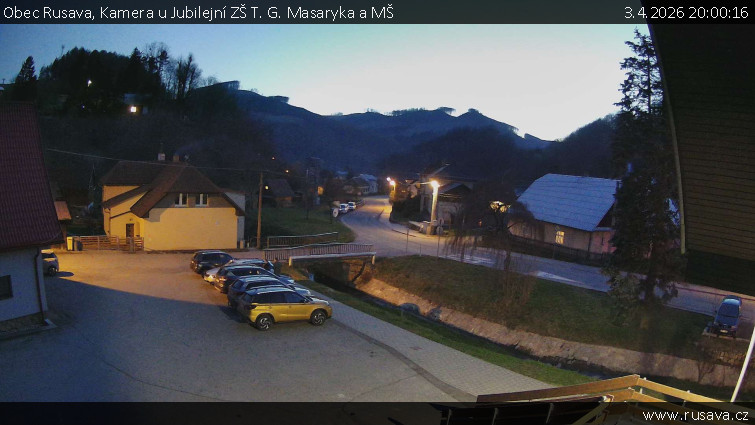 Obec Rusava - Kamera u Jubilejní ZŠ T. G. Masaryka a MŠ - 3.4.2026 v 20:00