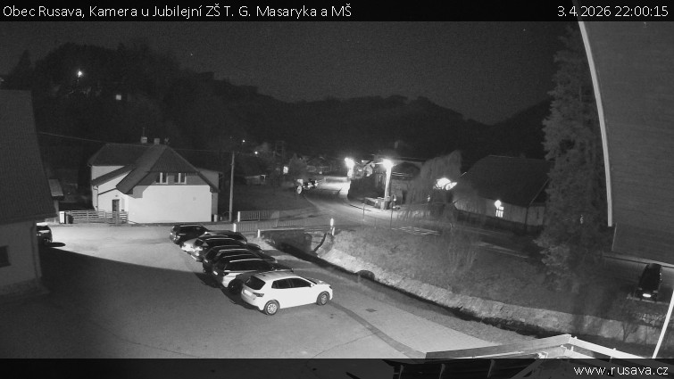 Obec Rusava - Kamera u Jubilejní ZŠ T. G. Masaryka a MŠ - 3.4.2026 v 22:00