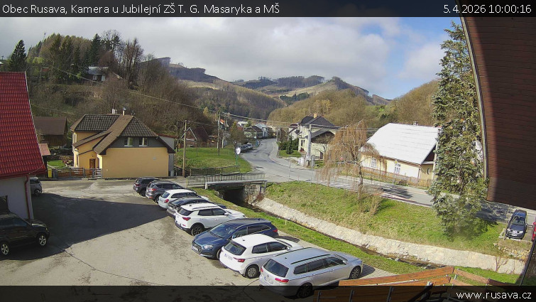Obec Rusava - Kamera u Jubilejní ZŠ T. G. Masaryka a MŠ - 5.4.2026 v 10:00