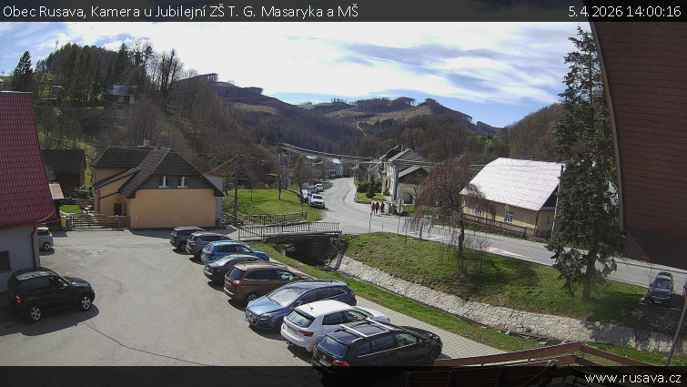 Obec Rusava - Kamera u Jubilejní ZŠ T. G. Masaryka a MŠ - 5.4.2026 v 14:00