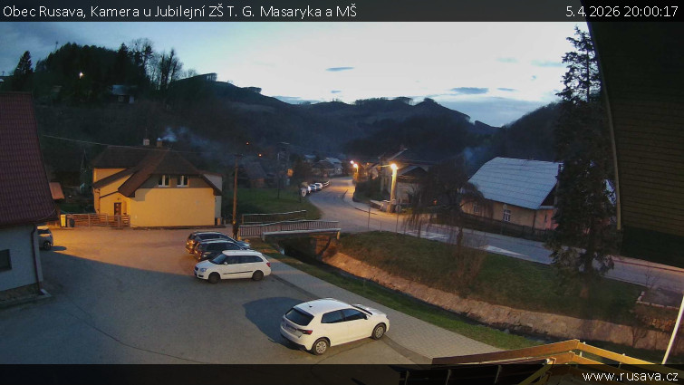Obec Rusava - Kamera u Jubilejní ZŠ T. G. Masaryka a MŠ - 5.4.2026 v 20:00