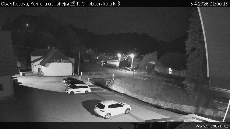 Obec Rusava - Kamera u Jubilejní ZŠ T. G. Masaryka a MŠ - 5.4.2026 v 21:00