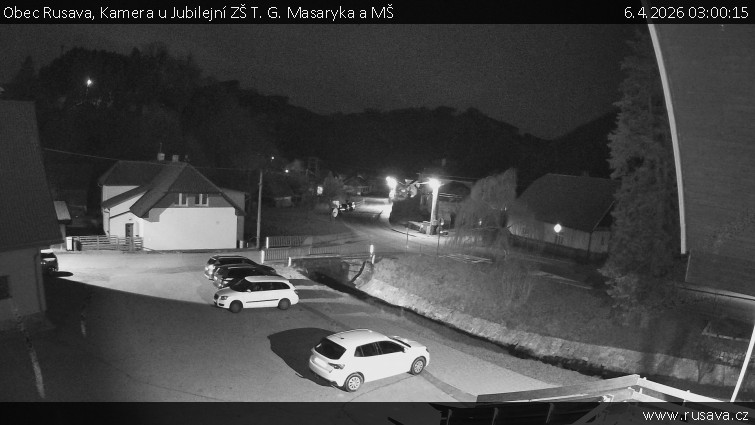 Obec Rusava - Kamera u Jubilejní ZŠ T. G. Masaryka a MŠ - 6.4.2026 v 03:00