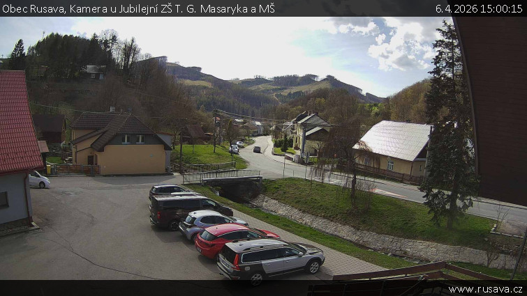 Obec Rusava - Kamera u Jubilejní ZŠ T. G. Masaryka a MŠ - 6.4.2026 v 15:00
