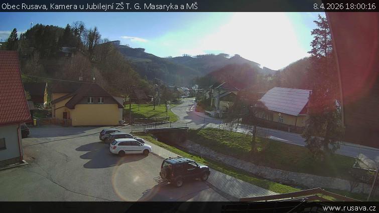 Obec Rusava - Kamera u Jubilejní ZŠ T. G. Masaryka a MŠ - 8.4.2026 v 18:00