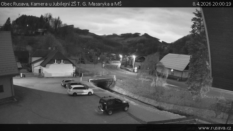 Obec Rusava - Kamera u Jubilejní ZŠ T. G. Masaryka a MŠ - 8.4.2026 v 20:00