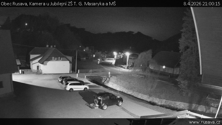 Obec Rusava - Kamera u Jubilejní ZŠ T. G. Masaryka a MŠ - 8.4.2026 v 21:00
