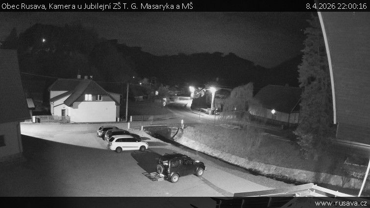 Obec Rusava - Kamera u Jubilejní ZŠ T. G. Masaryka a MŠ - 8.4.2026 v 22:00