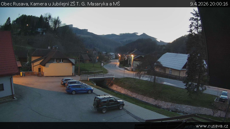 Obec Rusava - Kamera u Jubilejní ZŠ T. G. Masaryka a MŠ - 9.4.2026 v 20:00