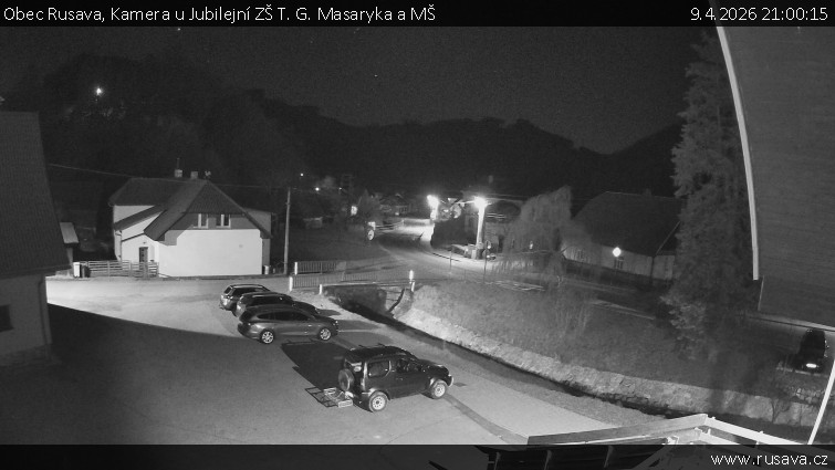Obec Rusava - Kamera u Jubilejní ZŠ T. G. Masaryka a MŠ - 9.4.2026 v 21:00