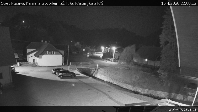 Obec Rusava - Kamera u Jubilejní ZŠ T. G. Masaryka a MŠ - 15.4.2026 v 22:00